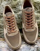 Ботинки кроссовки тактическая обувь облегченные (лето) натуральная гидрофобная кожа усиленная пятка и носок Койот 39 - изображение 3