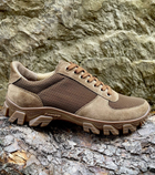 Ботинки кроссовки тактическая обувь облегченные (лето) натуральная гидрофобная кожа усиленная пятка и носок Койот 39 - изображение 4