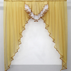 Кухонний ламбрекен VR-Textil 170х150 см Колір Бурштиновий з білим (50-573)