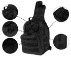 Тактическая нагрудная сумка Primo Sling однолямочная через плечо - Black - изображение 2