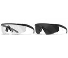 Тактические очки WILEY X SABER ADV Smoke/Clear Matte Black Frame (2 линзы) 317 - изображение 1