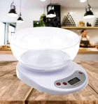 Электронные кухонные весы с чашей до 5 кг Domotec ACS COOK BOOK White