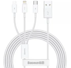 Кабель BASEUS Combo Superior microUSB, Lightning, Type-C, 3.5 А, 1.5 метра, 480 Мб/с., Белый(CAMLTYS-02)