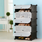 Шкаф HCX пластиковый для обуви Storage Cube Cabinet «А1-5» 37x37x90 см Черный (A15C)