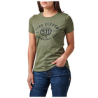 Жіноча футболка з малюнком 5.11 Tactical Women's Purpose Crest 5.11 Tactical Military Green S (Зелений) - зображення 3