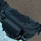 Тактическая нагрудная сумка METR+ T0473 поясная cумка бананка мужская 27x15x10 см Черная - изображение 10