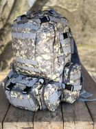 Рюкзак тактичний військовий 60 л з підсумками MOLLE водостійкий , військовий рюкзак Oxford 600D Піксель - зображення 3