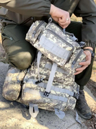 Рюкзак тактичний військовий 60 л з підсумками MOLLE водостійкий , військовий рюкзак Oxford 600D Піксель - зображення 5