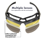 Тактические очки DAISY X7, очки для военных, + 4 комплекта сменных стекол - изображение 5
