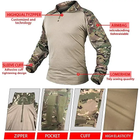 Тактичний демісезонний військовий костюм форма Han Wild убакс+налокітники, штани+наколінники, панама мультикам р.S - зображення 2