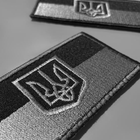 Шеврон Флаг України з тризубом на липучці Safety 7х5 см Чорно-сірий (польова версія) - зображення 3
