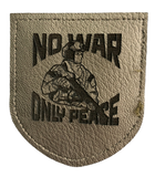 Шеврони Щиток "No war only peace" з вишивкою шкіряний - зображення 1