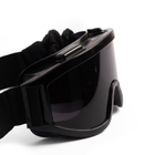 Тактические ободковые очки Attack защитная маска для военных с защитой от запотевания Черные - изображение 3