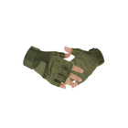Тактичні військові рукавички з відкритими пальцями хакі - зображення 2