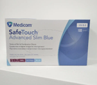 Рукавички блакитні Medicom S (50 пар) нітрилові без пудри ST Advanced Slim Blue без пудрі арт. 1175TG - зображення 2