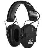 Активные наушники для защиты органов слуха шумоподавляющие Walkers Razor с металлическим оголовьем складные регулятор громкости и аудиовыход черные (Kali) - изображение 1