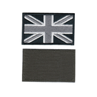 Шеврон патч на липучке Флаг Британский серый на черном фоне, 5см*8см, Светлана-К - изображение 1