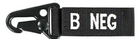Ключница карабин группа крови на ключи Condor Blood Type Key Chain 239 3 (B-), Чорний - изображение 1