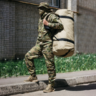 Сумка баул военная, Оксфорд баул армейский койот з клапаном 120 л тактический баул, тактический баул-рюкзак - изображение 6
