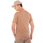 Летняя футболка мужская тактическая Jian 9190 размер M (46-48) Бежевая (Песочная) материал хлопок - изображение 3
