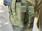 Тактична кобура на стегно Tactic універсальна кобура на пояс з кишенею під магазин колір Олива (holster-1019-olive) - зображення 6