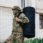 Сумка баул военная, баул армейский Оксфорд черный 100 л тактический баул з клапаном, тактический баул-рюкзак - изображение 4
