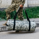 Баул-сумка військова, армійський баул Оксфорд піксель з клапаном 100 л тактичний баул, тактичний баул-рюкзак - зображення 4