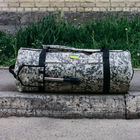 Баул-сумка 100л армейская Оксфорд пиксель с креплением для каремата и саперной лопаты. - изображение 7