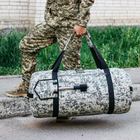 Баул-сумка 120л армійська Оксфорд піксель з кріпленням для каремату та саперної лопати. - зображення 4