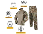 Тактичний костюм G3 Multicam, штурмова військова, бойова форма, сорочка з довгим рукавом та штани з наколінниками Мультикам р.S - зображення 2