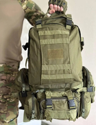 Рюкзак із підсумками армійський тактичний 50 л олива - зображення 3