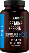 Бетаїн + Пепсин Essence Betaine HCL + Pepsin 90 таблеток (5902811806992)