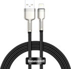 Кабель для швидкої зарядки Baseus Cafule Series Metal Data Cable USB to IP 2.4A 2m Кабель для iPhone (CALJK-B01) Black