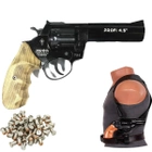 Револьвер под патрон Флобера Profi 4.5" черный дерево с Кобурой - изображение 1