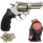 Револьвер под патрон Флобера Profi 3" сатин пластик з Кобурою - зображення 1