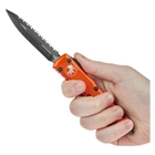 Нож Microtech Ultratech Double Edge Black Blade FS Serrator Orange (122-3OR) - изображение 5