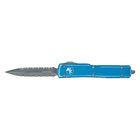 Нож Microtech UTX-70 Double Edge Apocalyptic DFS Serrator Distressed Blue (147-D12DBL) - изображение 1