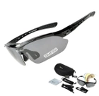 Захисні тактичні.спортивні окуляри з поляризацією RockBros чорні .5 комплектів лінз - зображення 1