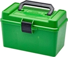 Коробка MTM H50-RM на 50 патронів кал. 22-250 Rem; 6 mm BR Norma; 243 Win; 6,5x55; 7,62x39; 308 Win. Колір – зелений. - зображення 1