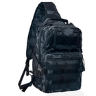 Тактична сумка через плече рюкзак однолямковий тактична Hawk 17л чорний камуфляж - зображення 1