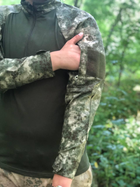 Летняя армейская тактическая рубашка Ubacs Бесшовная не натирает для военных ВСУ олива пиксель L - изображение 3