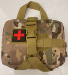 Тактическая аптечка горизонтальная мультикам с красным крестом