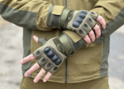 Тактичні безпальні рукавички Tactic армійські рукавички із захистом кістячок розмір L колір Олива (oakley-olive-L) - зображення 4