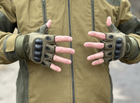 Тактические безпалые перчатки Tactic армейские перчатки с защитой костяшек размер М цвет Олива (oakley-olive-m) - изображение 2
