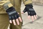Тактические безпалые перчатки Tactic армейские перчатки с защитой костяшек размер XL цвет Черный (oakley-black-xl) - изображение 4