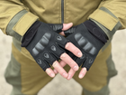 Тактические безпалые перчатки Tactic армейские перчатки с защитой костяшек размер L цвет Черный (oakley-black-L) - изображение 7