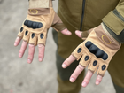 Тактичні безпальні рукавички Tactic армійські рукавички із захистом кістячок розмір L колір Койот (oakley-coyote-L) - зображення 4