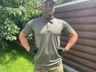 Мужская футболка поло с коротким рукавом для военных тактическая Хаки M - изображение 3