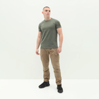 Чоловічі футболки з коротким рукавом для військових з липучками на рукавах Оливковий L - зображення 5