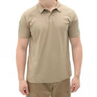 Чоловічі футболки поло з коротким рукавом поло для військових з липучками на рукавах Бежевий M - зображення 1